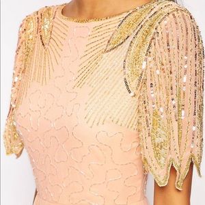 virgos lounge lena maxi dress with embellishment in navy